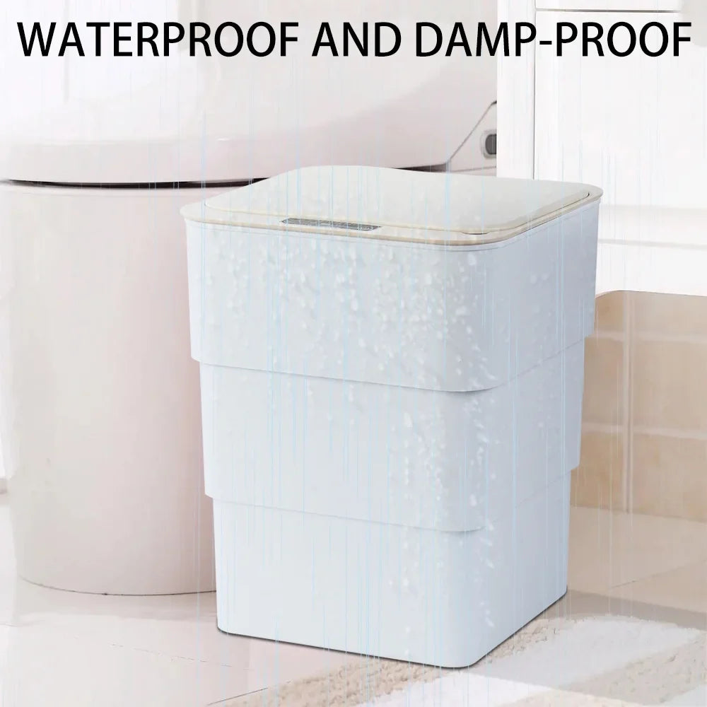 Office, Can, 18L/4.8 White Bathroom, Holdpeak Automatic Garbage Mode Aromatherapy Gallon Kitchen, Touchless for with Folding Can Trash