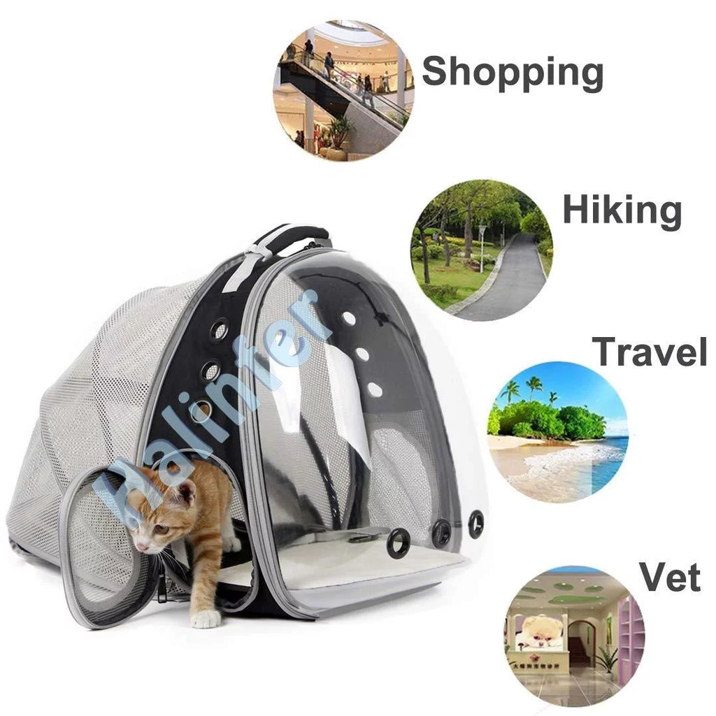 up Back Expandable Extension Carrier Capsule Space 12 Backpack, Small Pounds Cat Dog for to Bubble Pet and Transparent Kitten