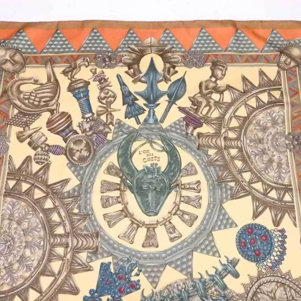 HERMES silk Hermes DES ladies Carre multicolor CHEFS Pre-Owned LOR (Good) scarf 90