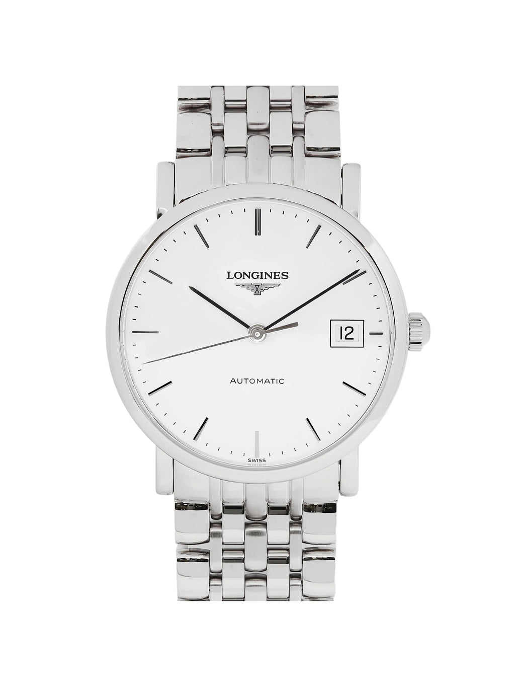 Dial White Steel Watch Automatic Elegant L4.809.4.12.6 Longines Stainless Ladies