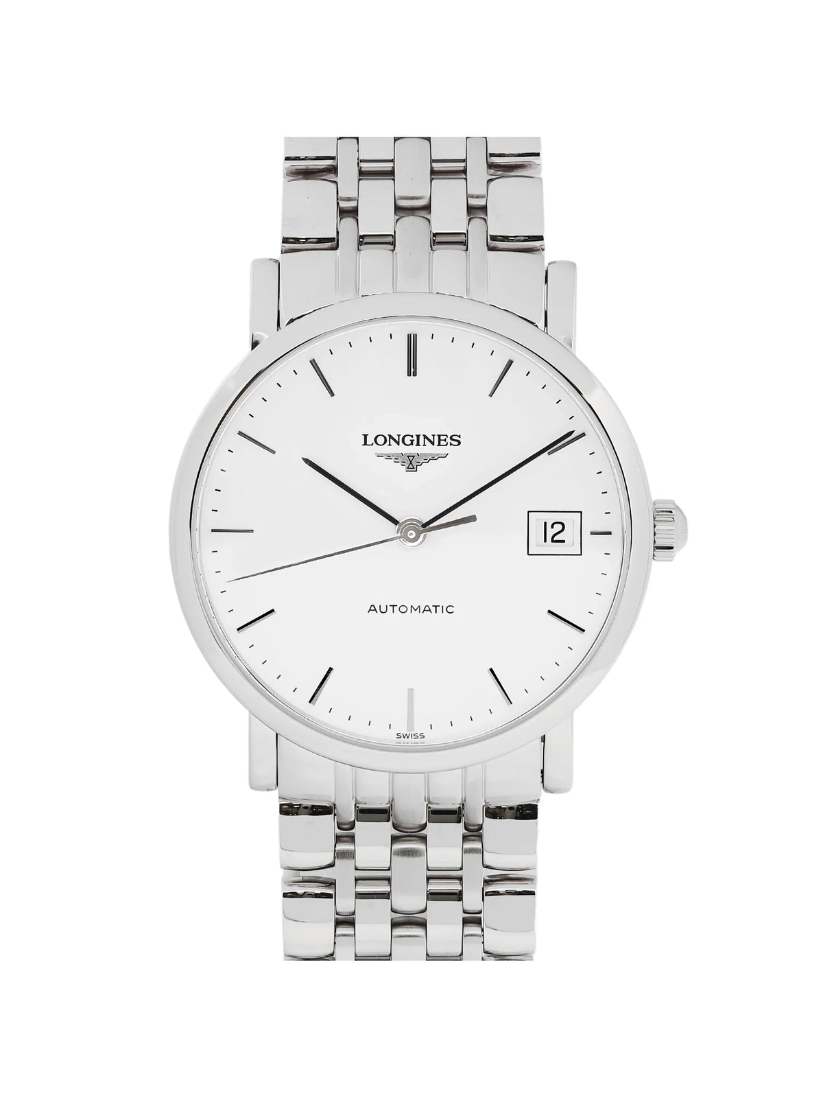 Dial White Steel Watch Automatic Elegant L4.809.4.12.6 Longines Stainless Ladies