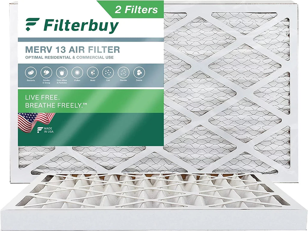 HVAC Filters MERV Air Pleated (2-Pack) 12x24x2 Furnace 13 Filterbuy AC