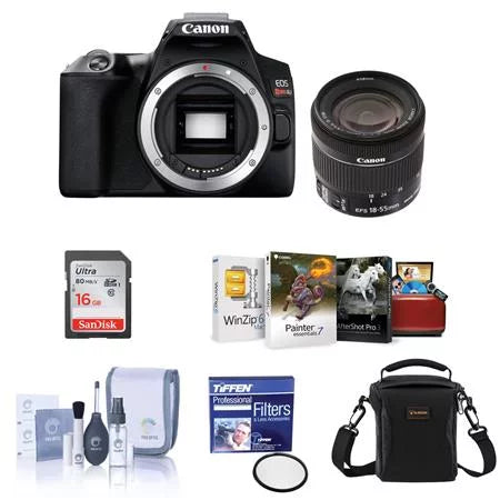 Card, Camera f/4-5.6 58mm Rebel EF-S Software IS Filter, MAC Lens, EOS 18-55mm Bundle DSLR SL3 STM with 32GB Package SDHC UV Camera - Cleaning with Kit, Case,