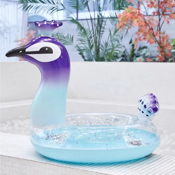 Alder Floaties Ring Party Float Glitter Toys lake with for Pool Adult Fast Swim Designed Lounge and Inch Children 48 Decoration Raft | Inflatable Peacock Tube, Beach Valves