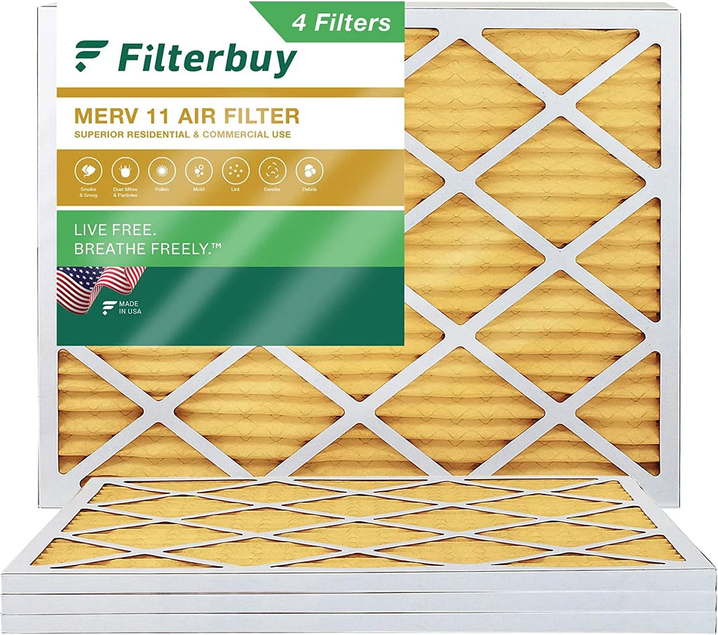 Pleated Furnace HVAC Air 11 20x24x1 AC MERV Filterbuy (4-Pack) Filters