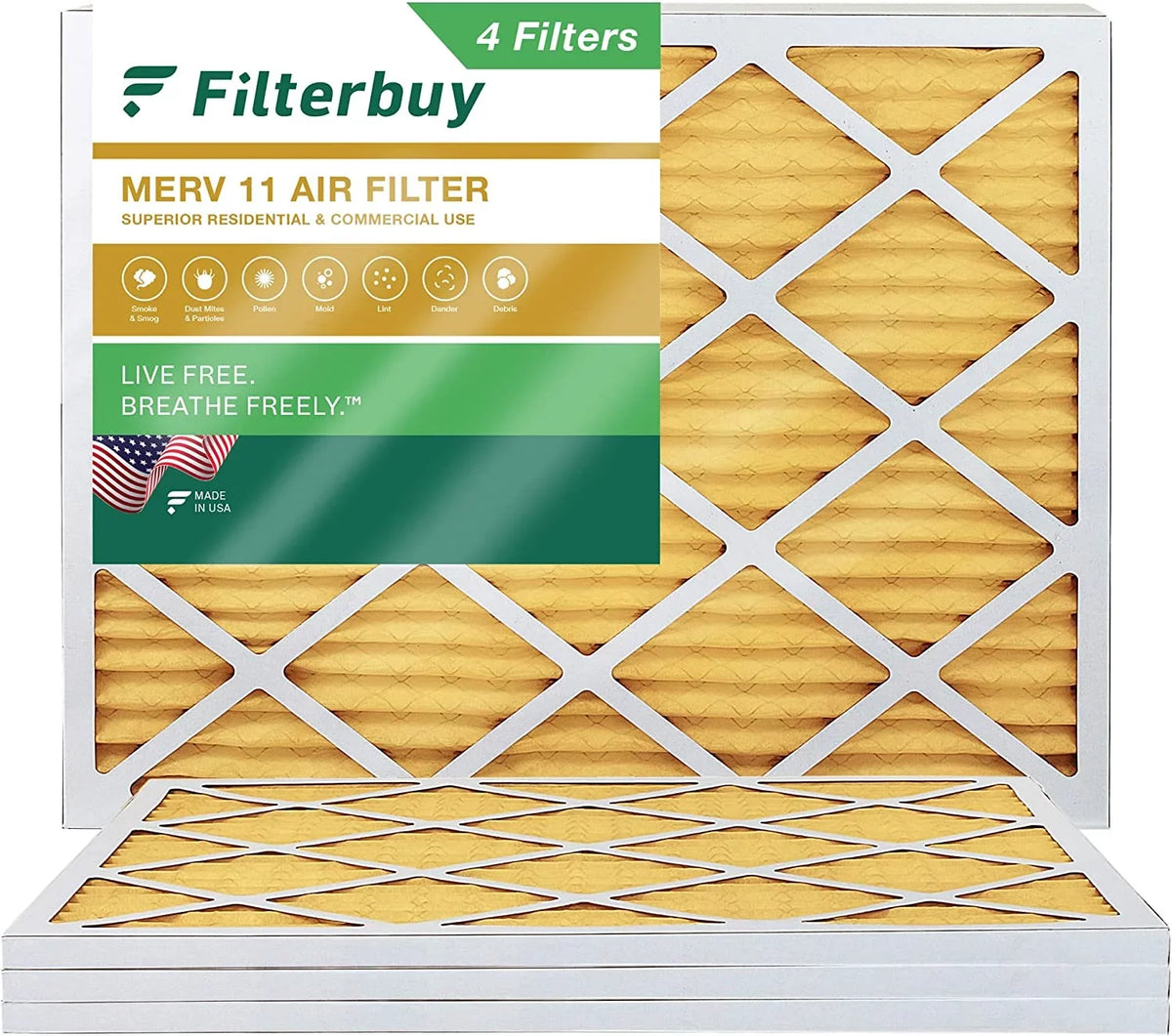 Pleated Furnace HVAC Air 11 20x24x1 AC MERV Filterbuy (4-Pack) Filters