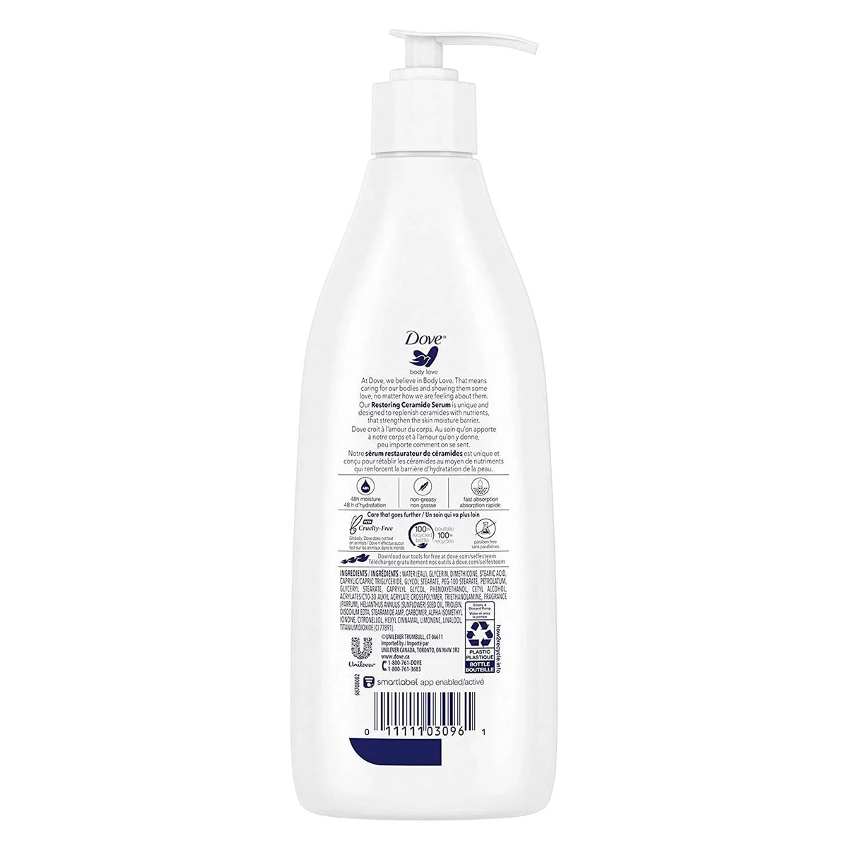 Dry Skin Lotion for and Moisturizing Dove Body Intense or Care 3 Love Smoothes, Count Oz, Rough White, 13.5 Softens
