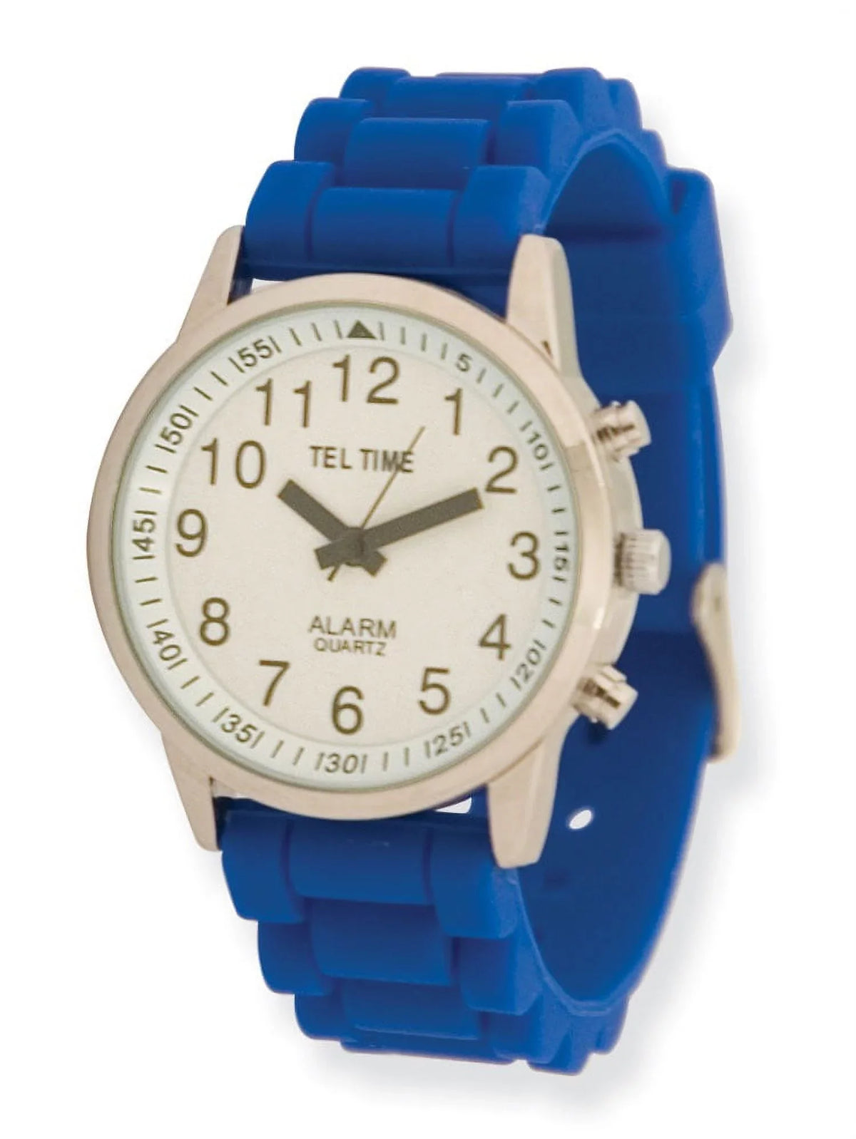 Face- Blue Band Touch Rubber Watch- Talking Ladies Large