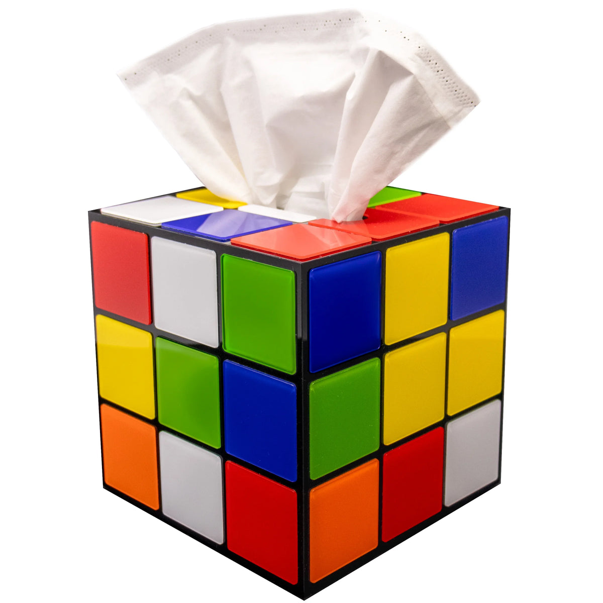 Cube Secure Cover & Props Big with Magic Tissues Bottom Use | Decor Magnetic Theory to Tissue Box Keep Easy Bang Lid |