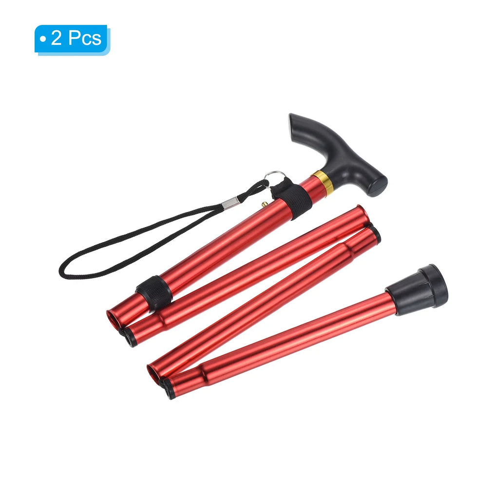 Red, Telescopic Collapsible Poles Trekking Pole 2Pack Aluminum Hiking Alloy Uxcell