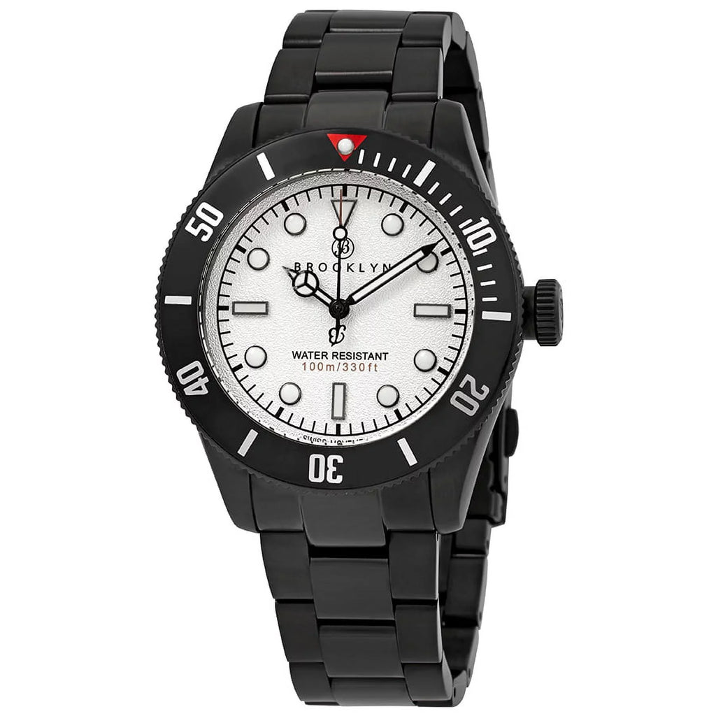 Watch 306-B-22-BB-BLK Brooklyn Men's Co. Dial White Eyed Watch Pea