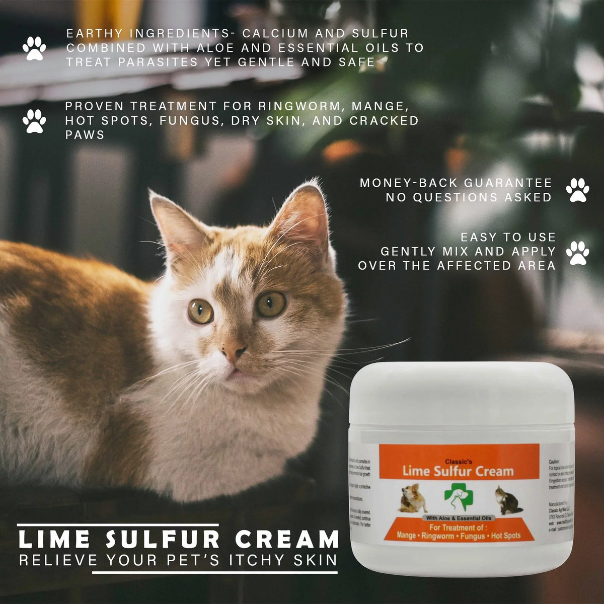Skin Safe Dip Lime Dog, oz Kitten, Jars) Dry (2 for Care Ointment Itchy - x Sulfur oz 2 Pet Skin Cream x oz and Pet 2) Paw (2 - Ointment Puppy, Life Cat, x (2 Horse 2) - for Healthy