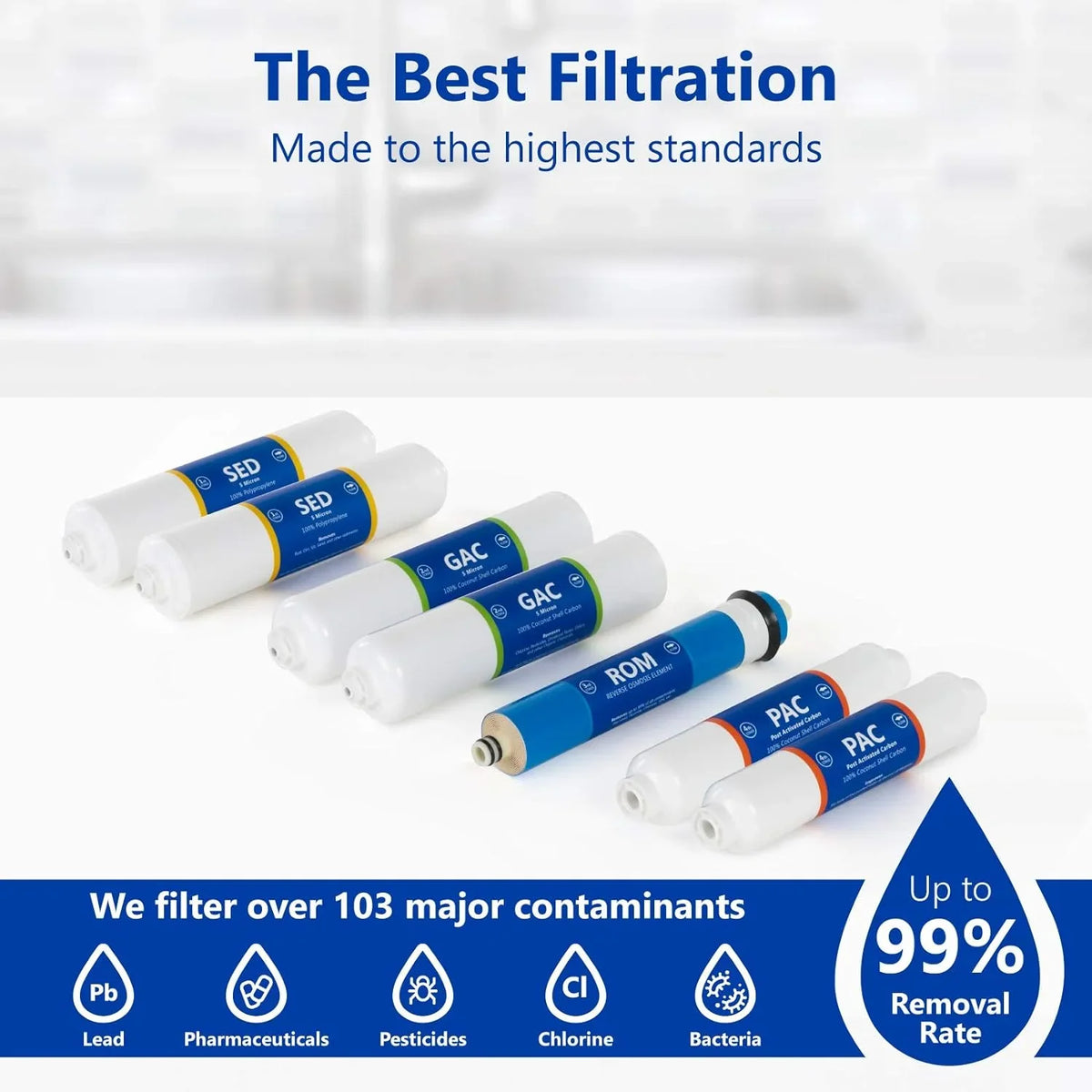 Countertop And Filter Filters Osmosis 7 Reverse Set Filter 100 GDP Quick Carbon 1 Replacement Filter Membrane 1?4” Filters Connect Cartridges Year Sediment Set RO System