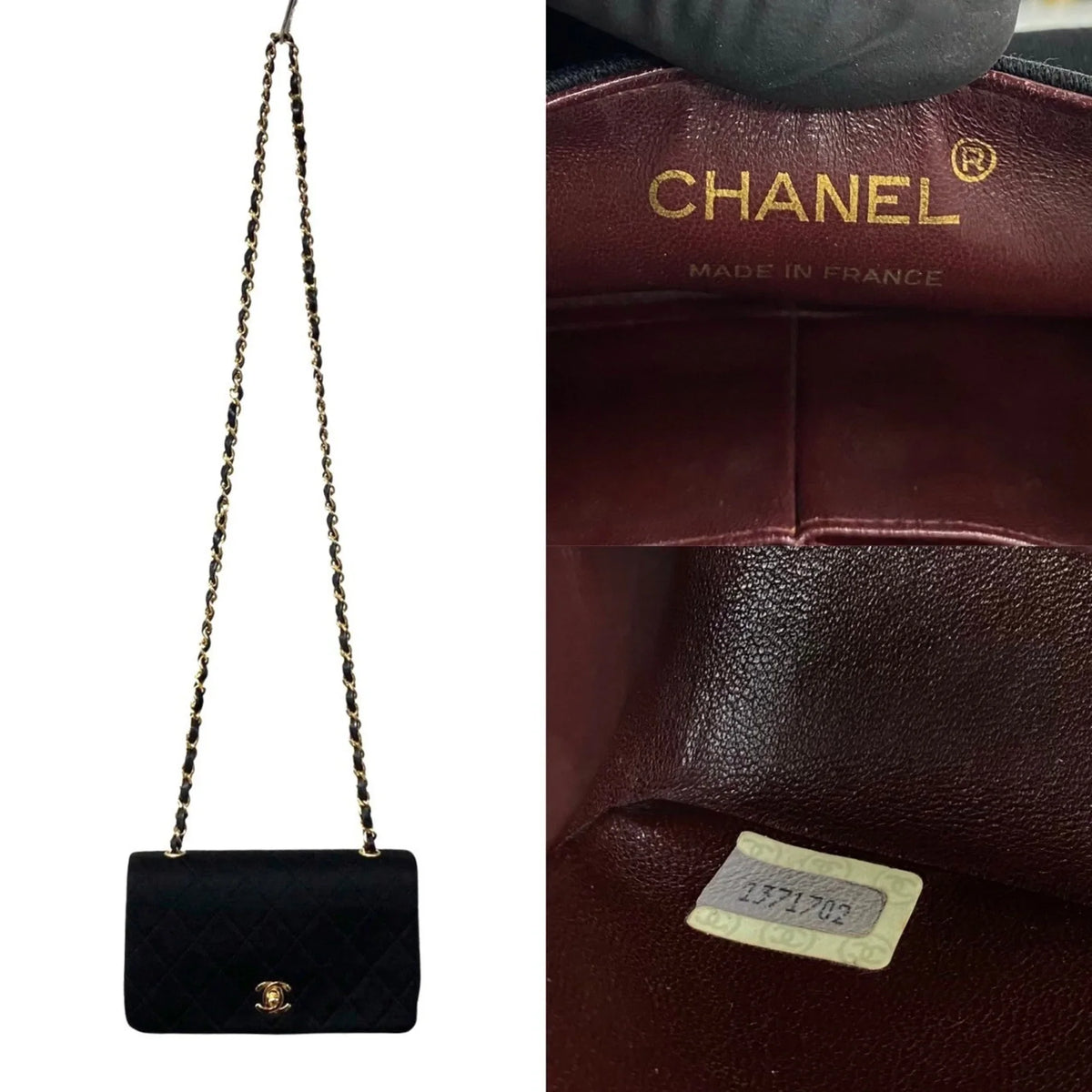 73960 Full Matelasse Lambskin CHANEL Cotton Shoulder Flap Bag (Good) Turnlock Chain Pre-Owned