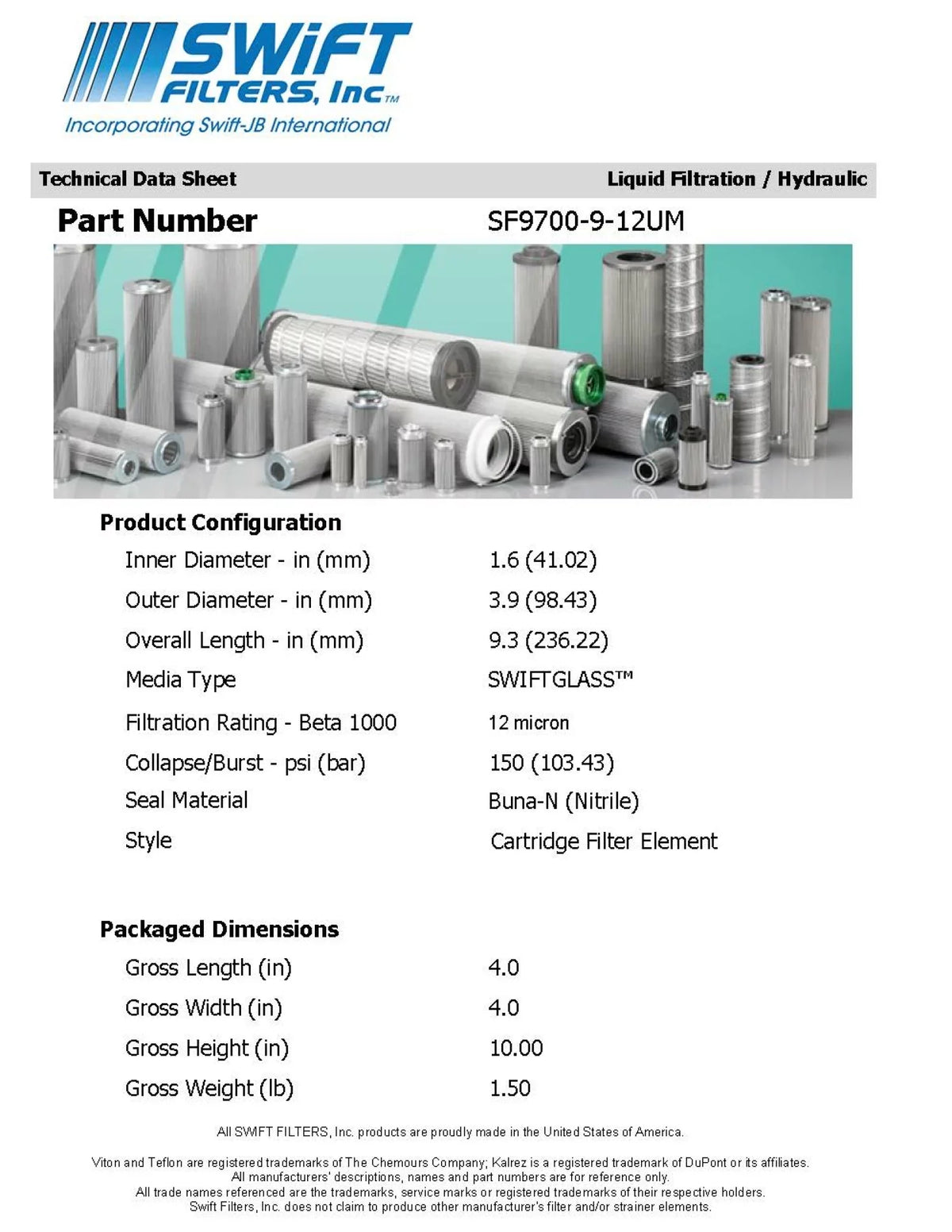 HF6110 12 Element Cartridge for Microglass Interchange Direct Filter FLEETGUARD Micron