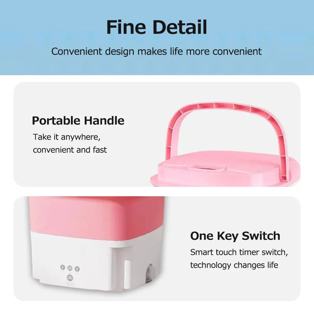 with Automatic Drain Imitation Purpose Hole Pulsator Portable Folding Fruit Forward Household Elution Wash and Small Dual Reverse Hand