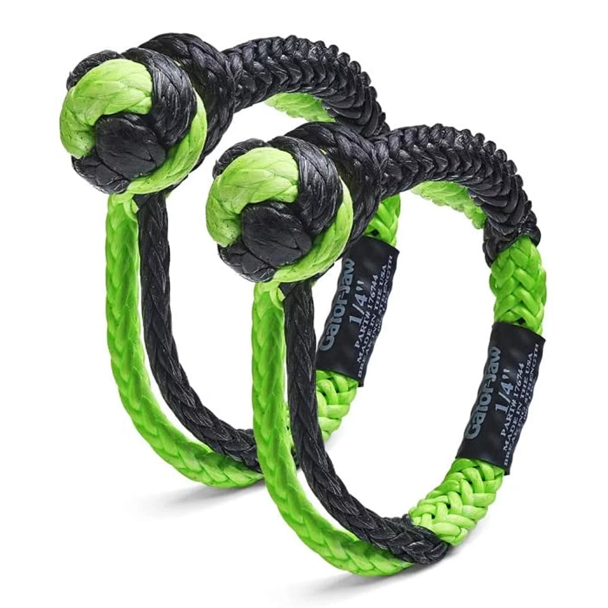 for of in Strength Personal Plasma Power Equipment Sport Synthetic and 176744 with 11,000 and Rope PAIR Gator-Jaw , (2) lb. Shackle ATV, Green Water 1/4" – Bubba Ideal UTV, Mini Craft Breaking