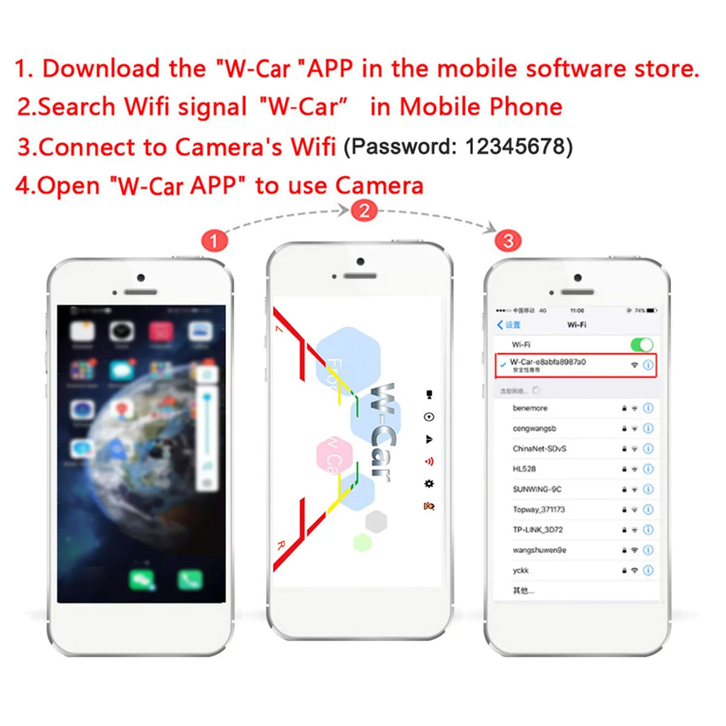 Wireless Night Bus Waterproof Rear Camera IP67 Backup Automobile WiFi Meterk Vision Reverse ~36V LED Reversing View Truck Wireless Car Camera, Monitor