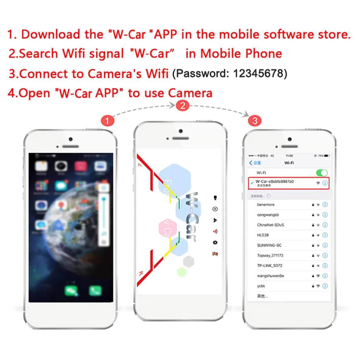 Wireless Night Bus Waterproof Rear Camera IP67 Backup Automobile WiFi Meterk Vision Reverse ~36V LED Reversing View Truck Wireless Car Camera, Monitor