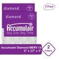 Accumulair Air/Furnace 8x20x4 13 pack) MERV Filters (2 Diamond
