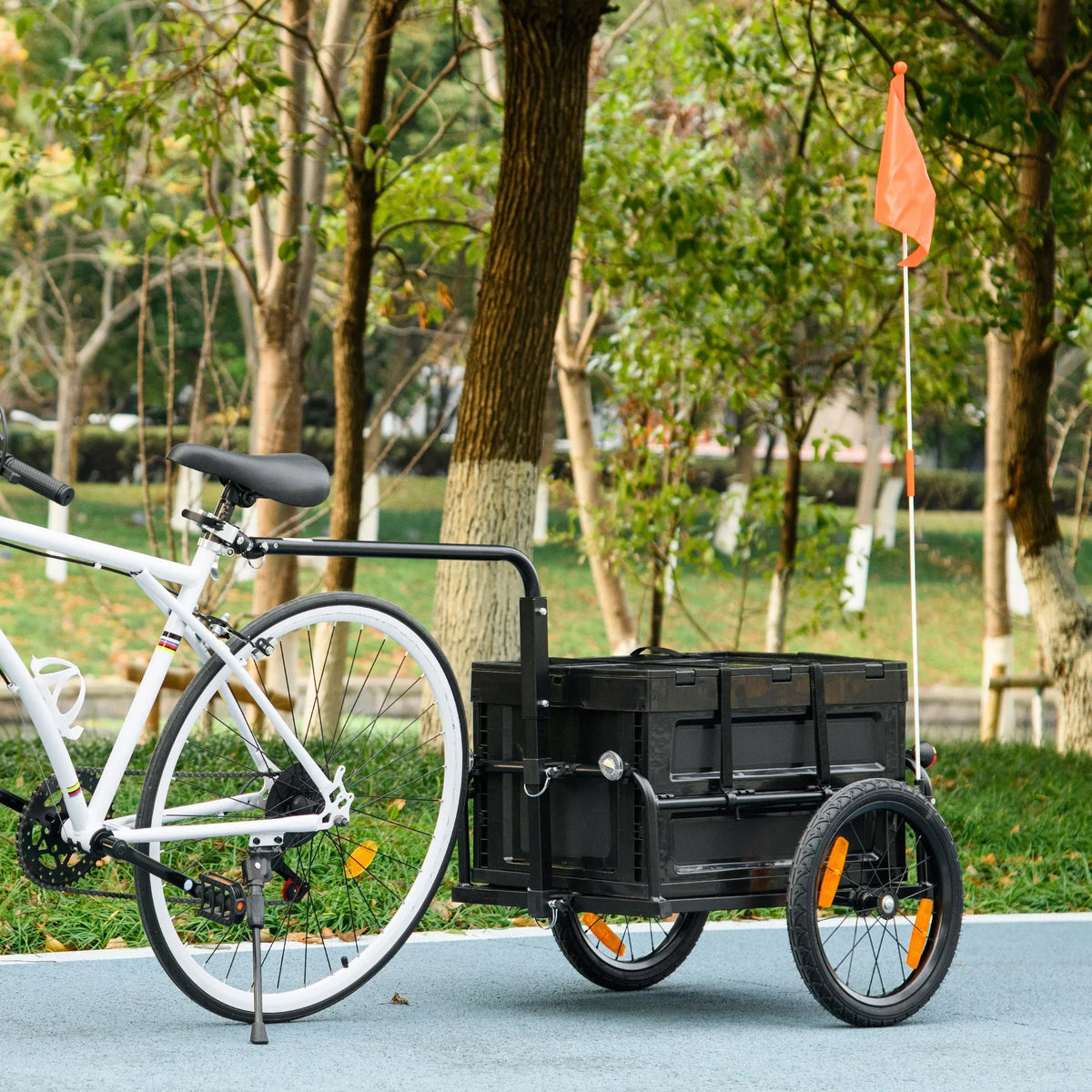 Bottom Aosom Storage Box, Bike Wagon No Removable Trailer with