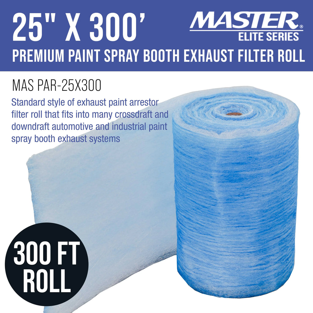 Booths Heavy-Duty Elite Gram Premium Traps Filter Paint 18 Refinish - 25" in Paint Auto Arrestor Paint Spray Captures Autobody Exhaust Master Booth Particles Overspray 300' Roll, Fiberglass - x
