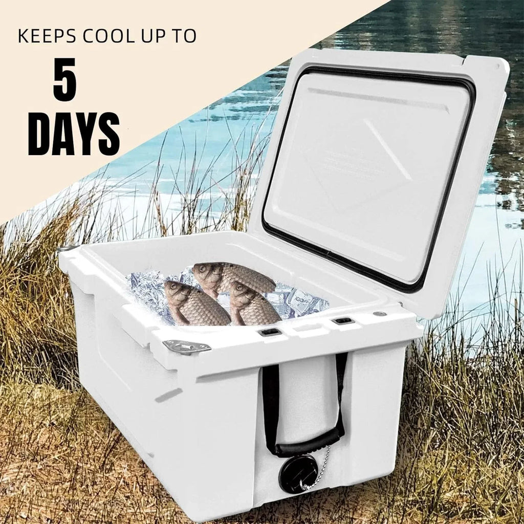 Box Cooler Chest 65QT, Portable Ice Insulated Capacity Extra Large