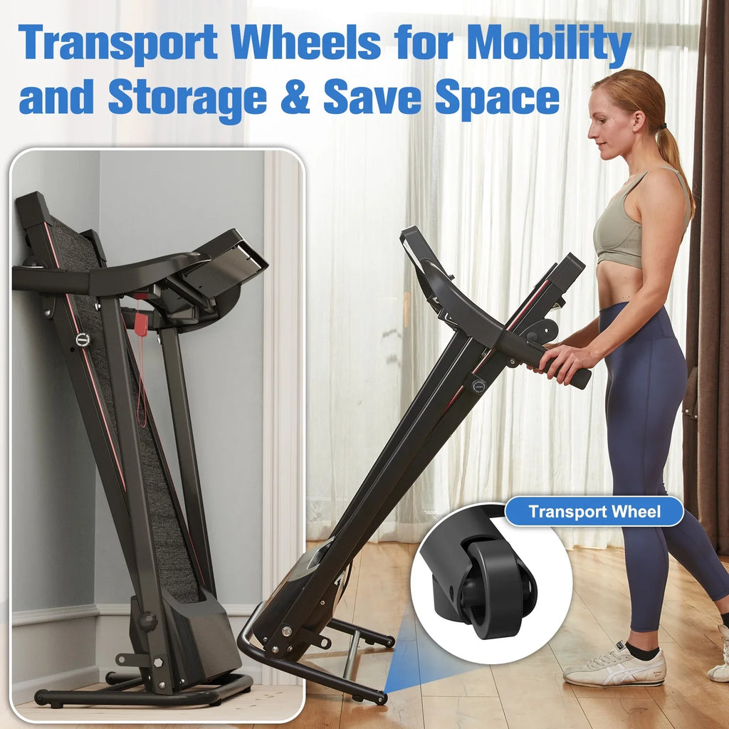 0.5-7.5mph, Treadmill 220lbs Sports Pad, Walking Relife with Foldable Incline