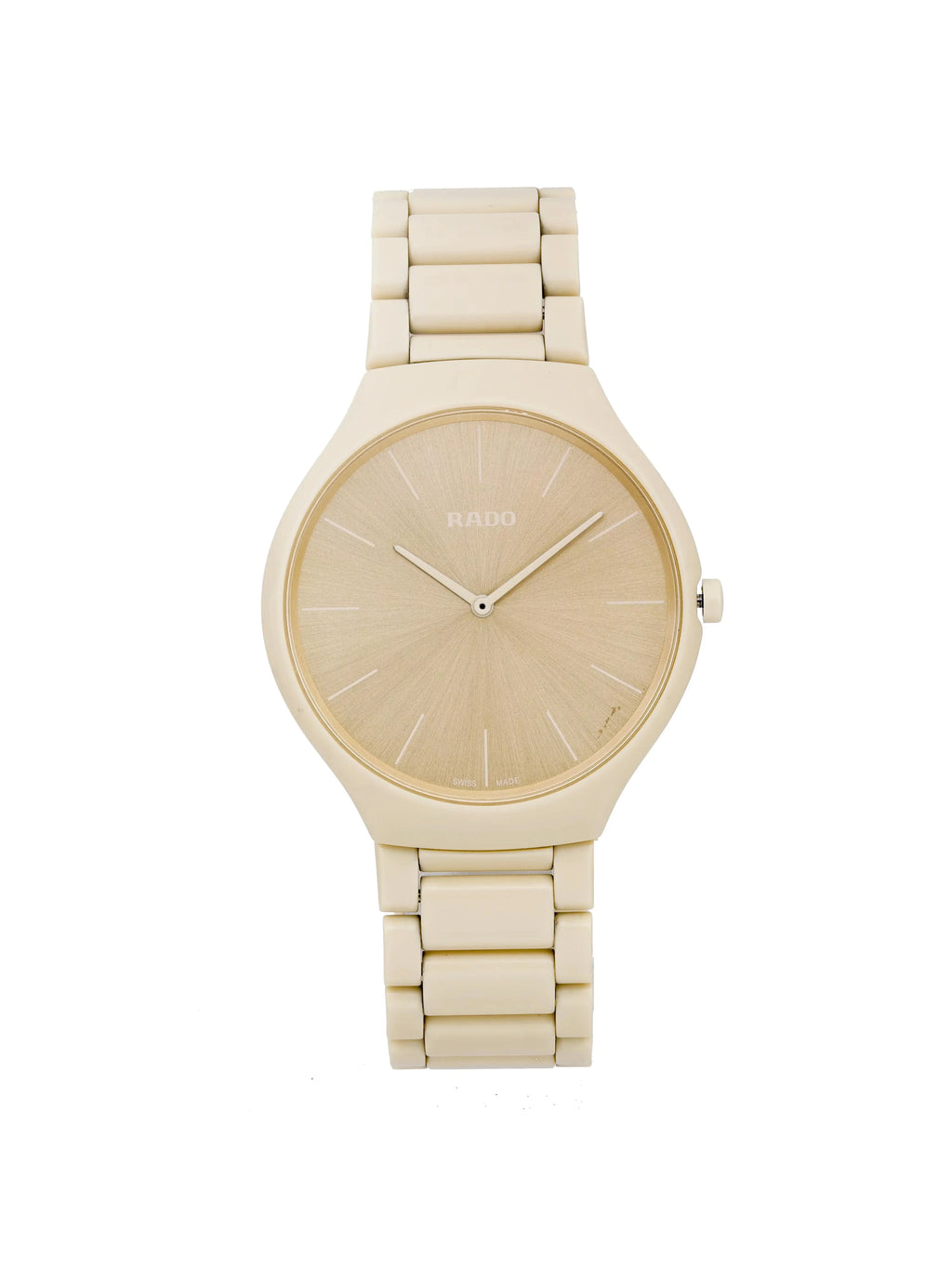 Les Quartz True Watch 39mm Dial Rado Ceramic Thinline R27090602 Cream Couleurs