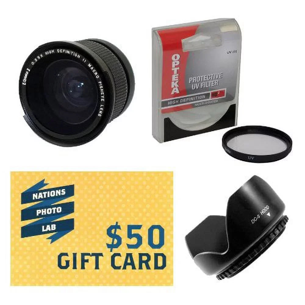 PowerShot Panoramic Wide for Macro & High G7 Opteka .35x II Lens Definition Super Digital Camera Canon G9 Fisheye Angle