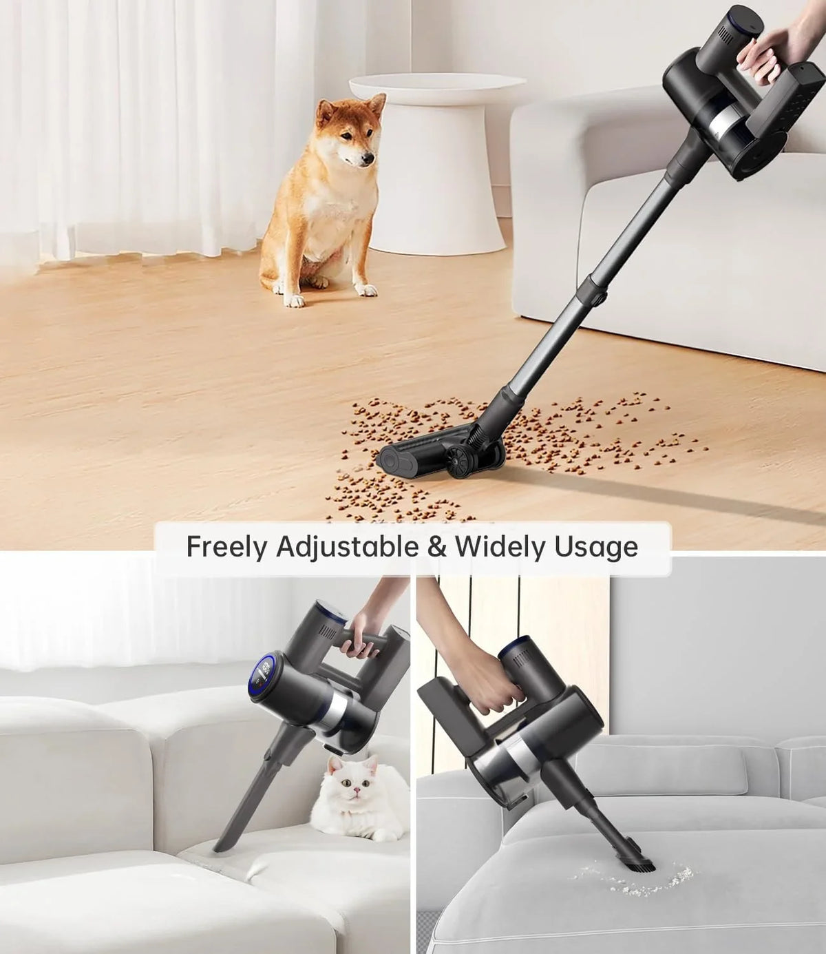 Stick Vacuum for Pet Cleaner Carpet, Home RunTime Floor Cordless Hair 28KPA, 50 Modes, Cleaners Vacuum with and 7 Cordless Vacuum Cleaner Mins Power Hardwood