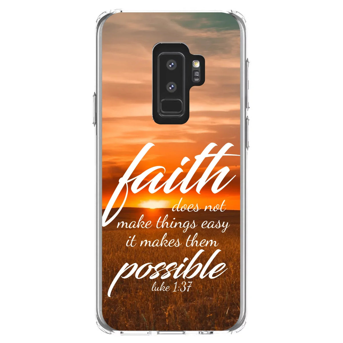 Back, Protector Glass PLUS Makes Possible DistinctInk Hybrid Galaxy Acrylic Faith Samsung S9+ for Screen - Does Bumper, TPU Case - (6.2" Shockproof Screen) Make Tempered Easy Clear 1:37 Luke - Not