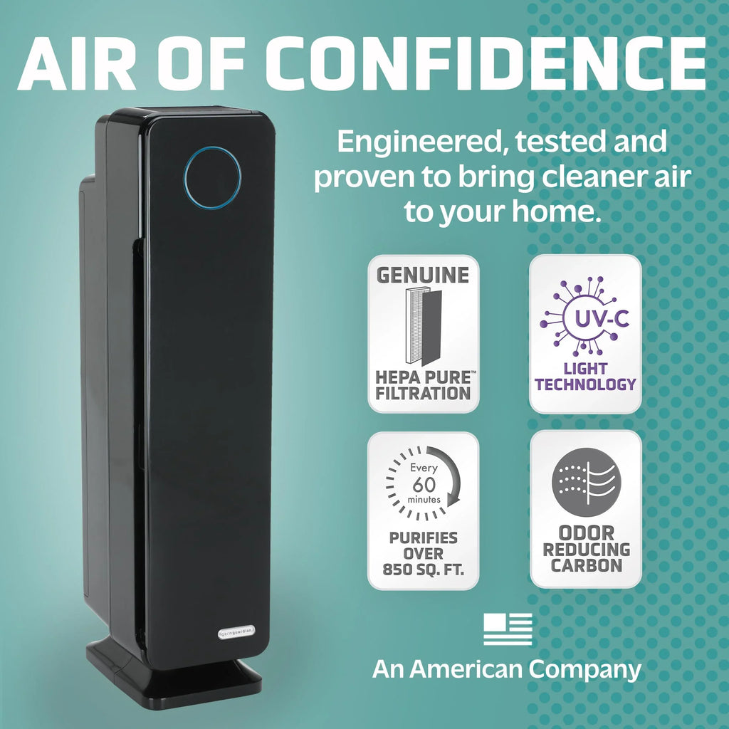 Home, Reduce Allergens, 28 Rooms, for UV-C Helps Smoke, Removes Large Inch, Purifier H13 HEPA GermGuardian Pollen, Air Light Mold, Filter, Dust, , AC5350B Germs, Odors,