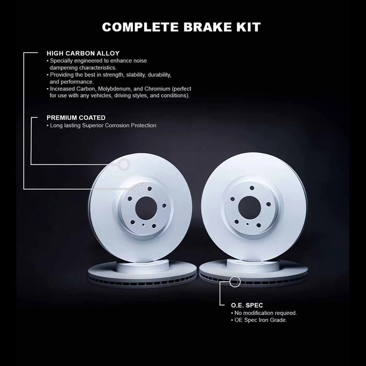 KONA Brake Concepts Rotor R1 select: HYUNDAI 2022 Coated Fits KIA R1 Wdpn2 2019-2022 03055 Carbon NIRO, Concepts