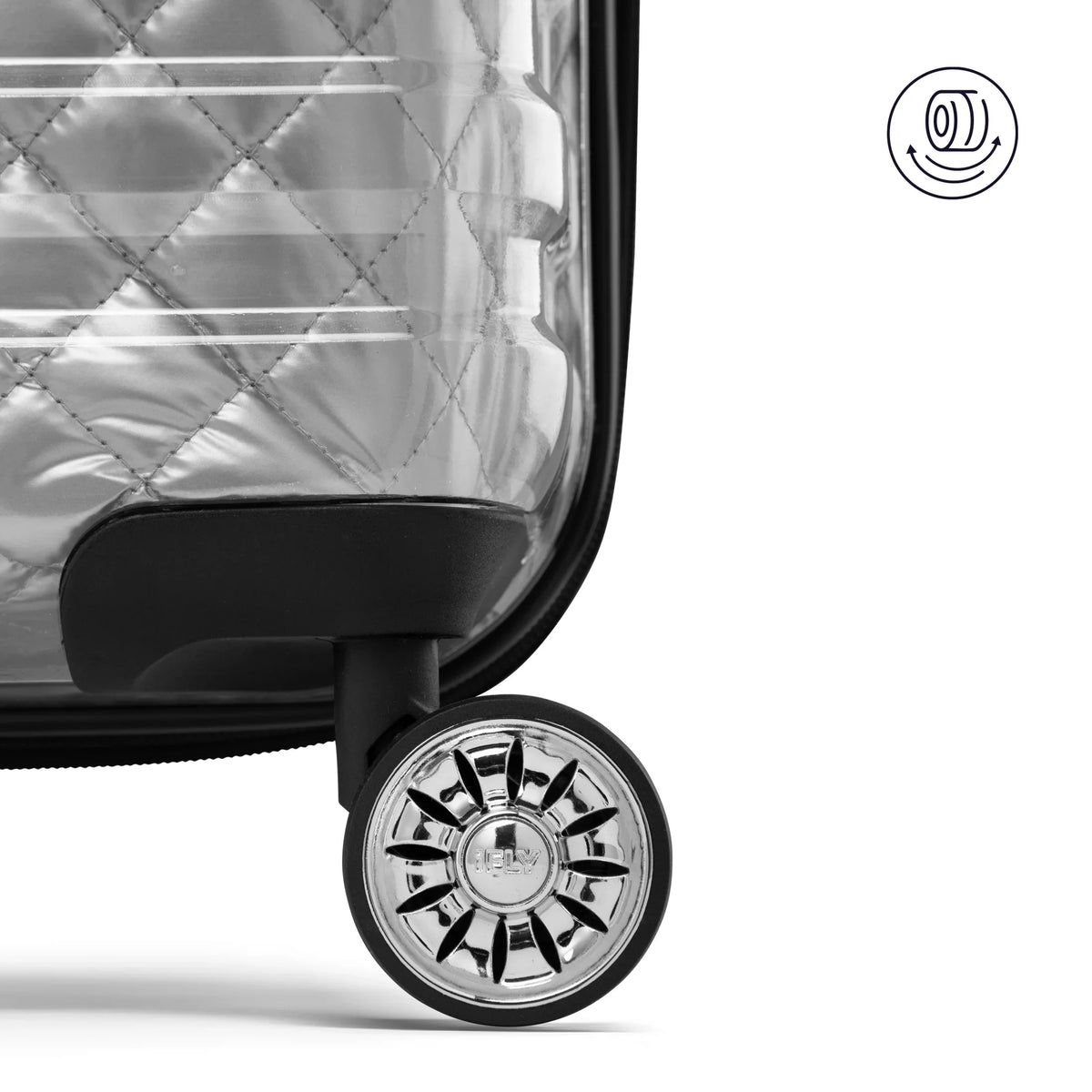 Hardside pack) Carry-On Spectre Clear 20", Versus Lugagge, iFLY Silver (2