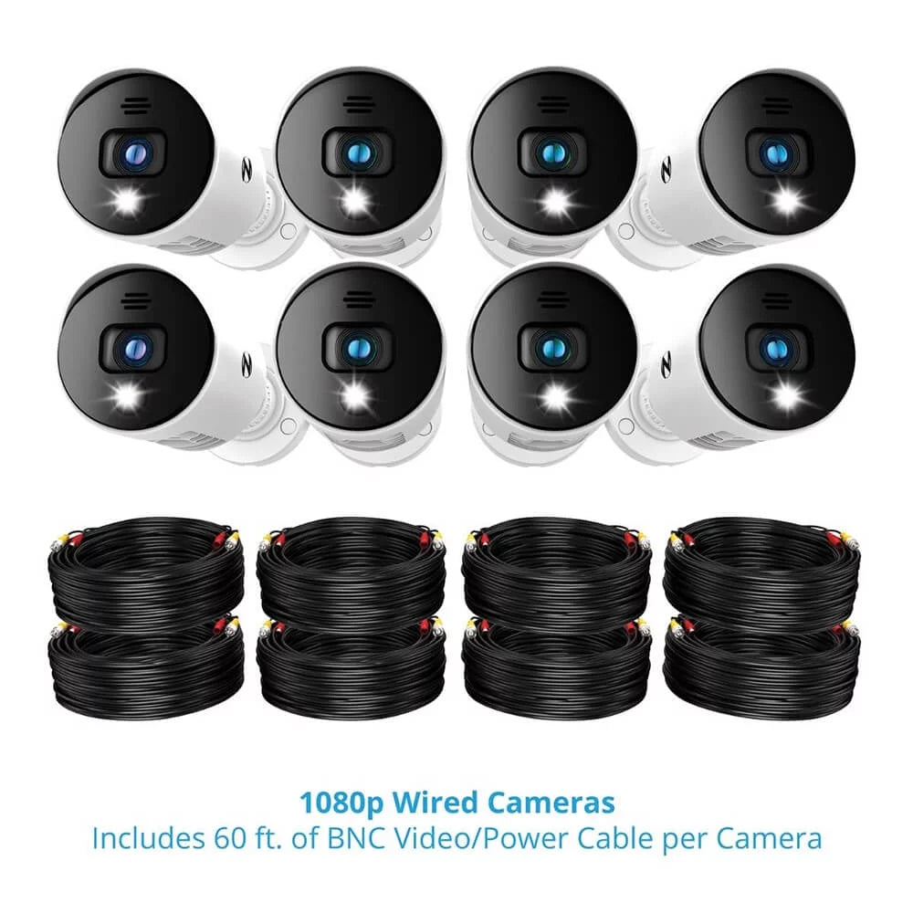 x Channel BTD2818LSA 8 Series 1080p Owl & with Cameras Audio DVR Night Light Bluetooth BTD2 1080p 8