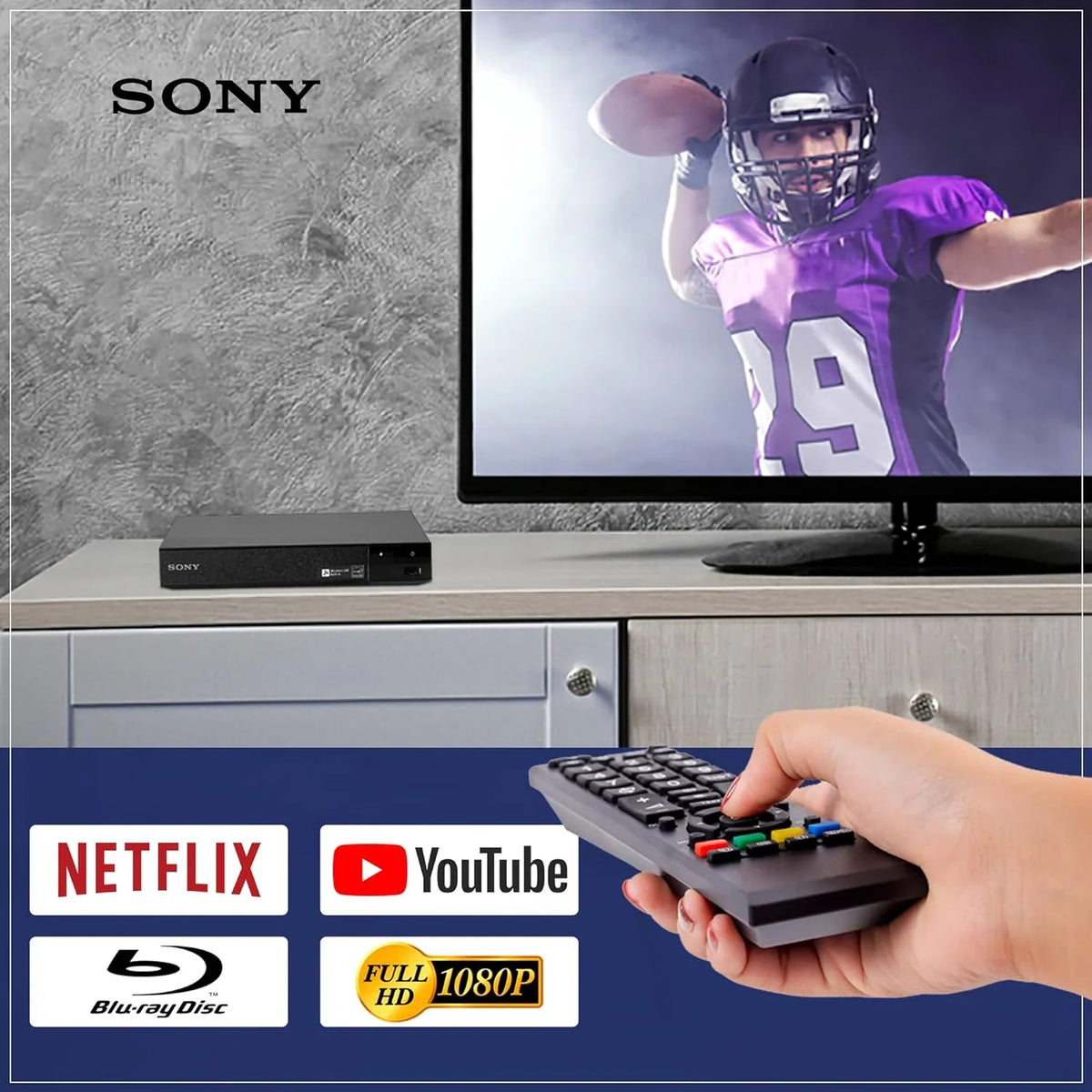 '+ + HDMI with - Wi-Fi Cleaner Built-in W/Ethernet Cable High-Speed Player Lens Sony NeeGo NeeGo Remote You Blu-Ray Control Disc Netflix, Tube BDP-S3700