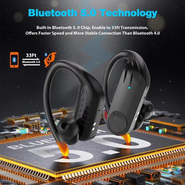 with Max Ear Sport True in Samsung 13 XR Running Built-in Wireless Earhooks Earbuds 5.0 Headset Charging Case XS Android Pro with iPhone Wireless Mic Earphones Compatible