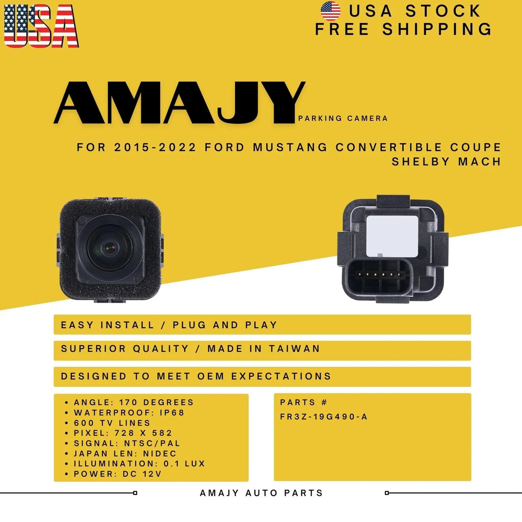 COUPE CONVERTIBLE FR3Z-19G490-A Backup Replaces Mustang 15-22 Camera for Ford SHELBY MACH