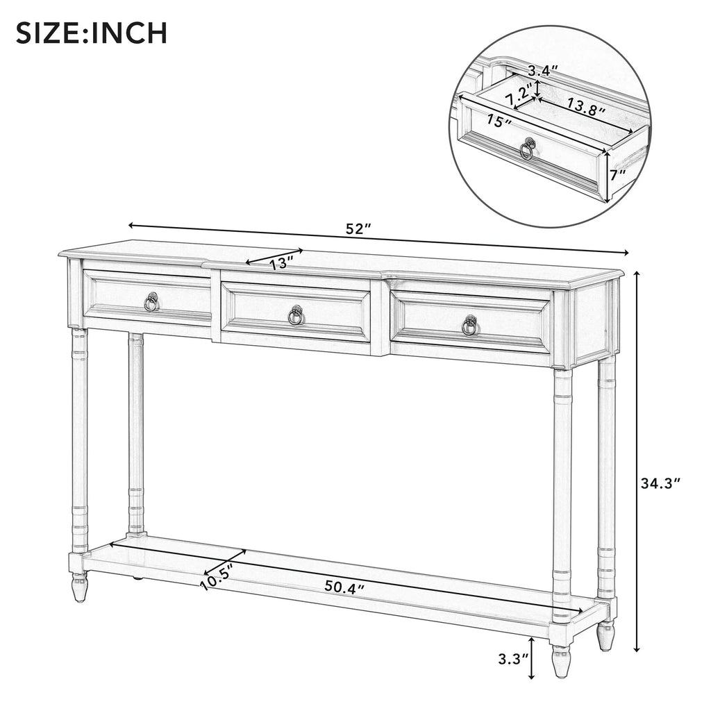 SKU: with with Table for Projecting WF189574AAM) Sofa Shelf and Long Drawers Entryway Console OLD Drawers (Antique Table Navy,
