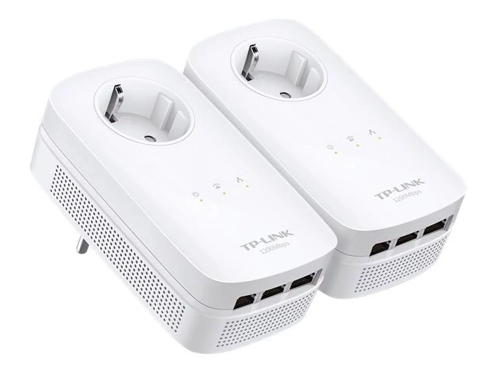 Gigabit Link Through Home Pass Power TP Line AV1200 3 Adapter Starter Kit Port
