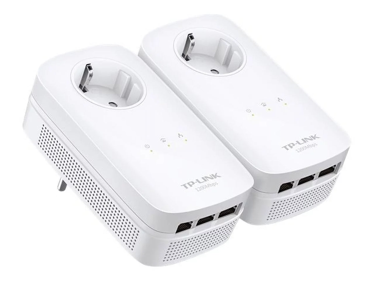 Gigabit Link Through Home Pass Power TP Line AV1200 3 Adapter Starter Kit Port
