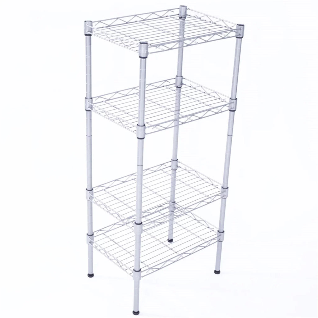 Unit for Organization Shelving Adjustable Kitchen 9.84 Closet Rack 31.5H) (Silver, CAIHONG 13.77L Bathroom Storage Perfect Organizer Wx Laundry Metal Pantry x Wire 4-Tier