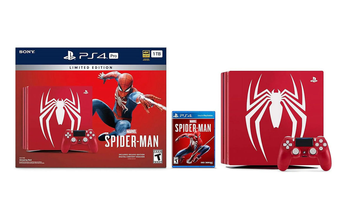 Console 4 Restored Edition Spider-Man () Limited - Marvels 1TB [Discontinued] Bundle PlayStation (Refurbished) Pro