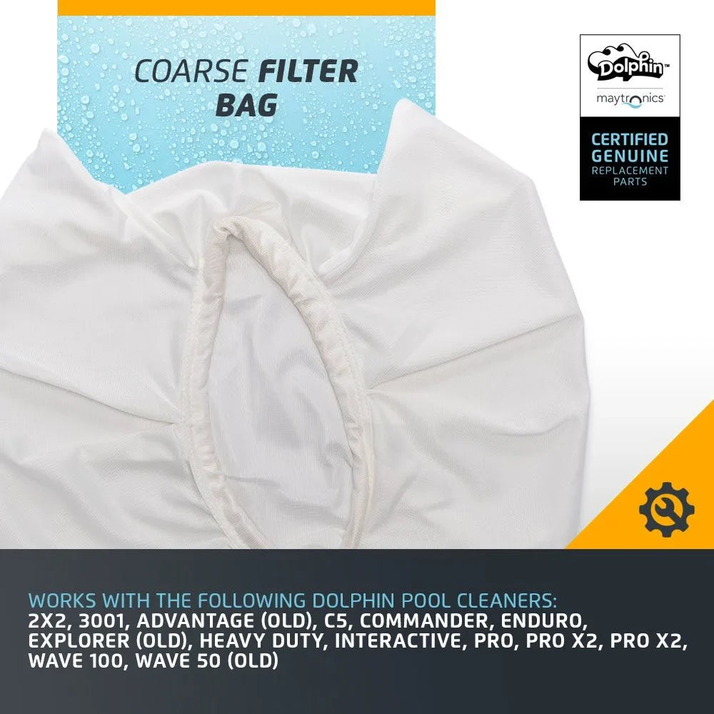 — Genuine Part Number for Replacement Large Dolphin — Debris Part Coarse 9995431 Filter Bag