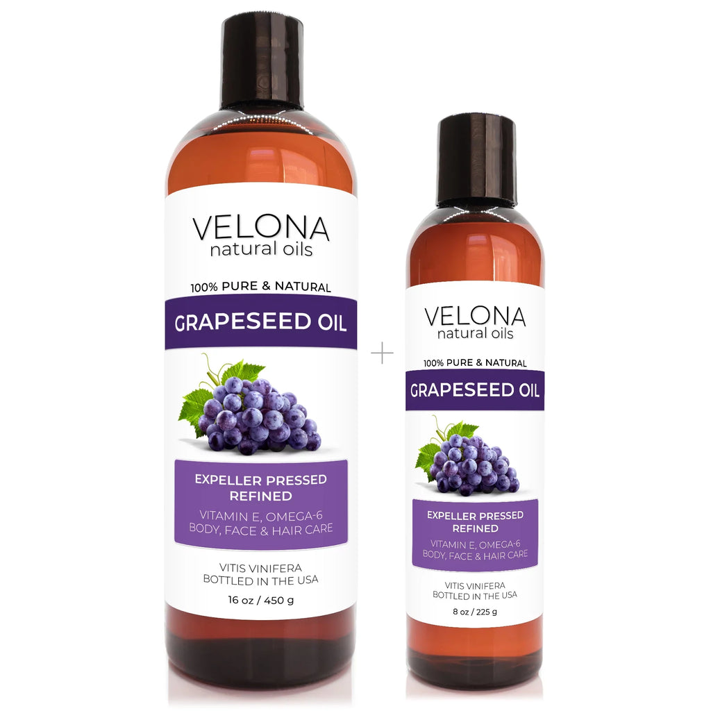 Skin, Hair Pure - 24 | pressed Care | Natural and Cooking, Refined, Velona Cold | Body, 100% Grapeseed oz Oil Face, Carrier Oil