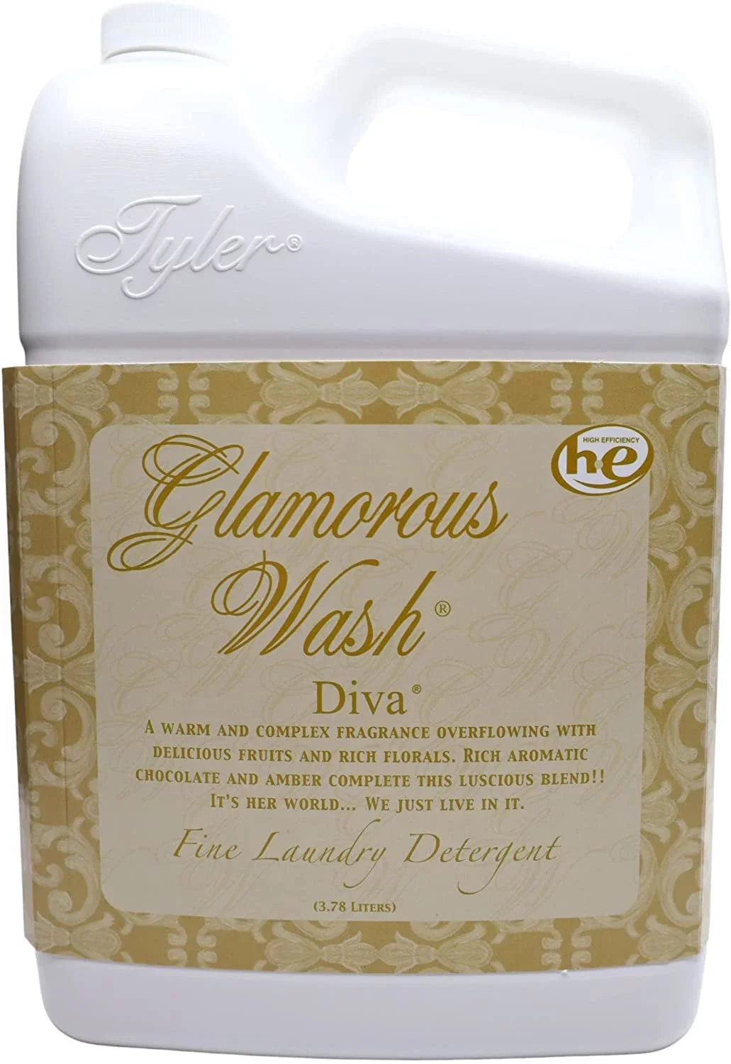 '- Tyler Liquid Machine for Clothing Designed 3.78L Glamorous - Company Liquid Wash Laundry - Hand Diva Fine Laundry Container and Detergent Candle 1Gal Detergent Washable