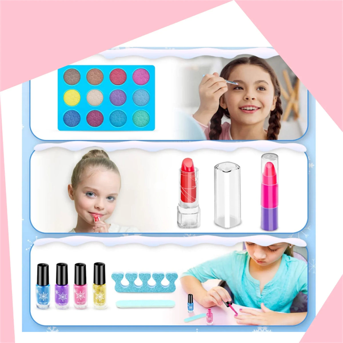 Makeup Frozen Make Play Theme Real Toy Kit Girl, for Kids Up