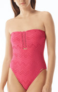 Swimsuit, One-Piece Bandeau Camuto DRAGON 6 US Vince FRUIT Crochet