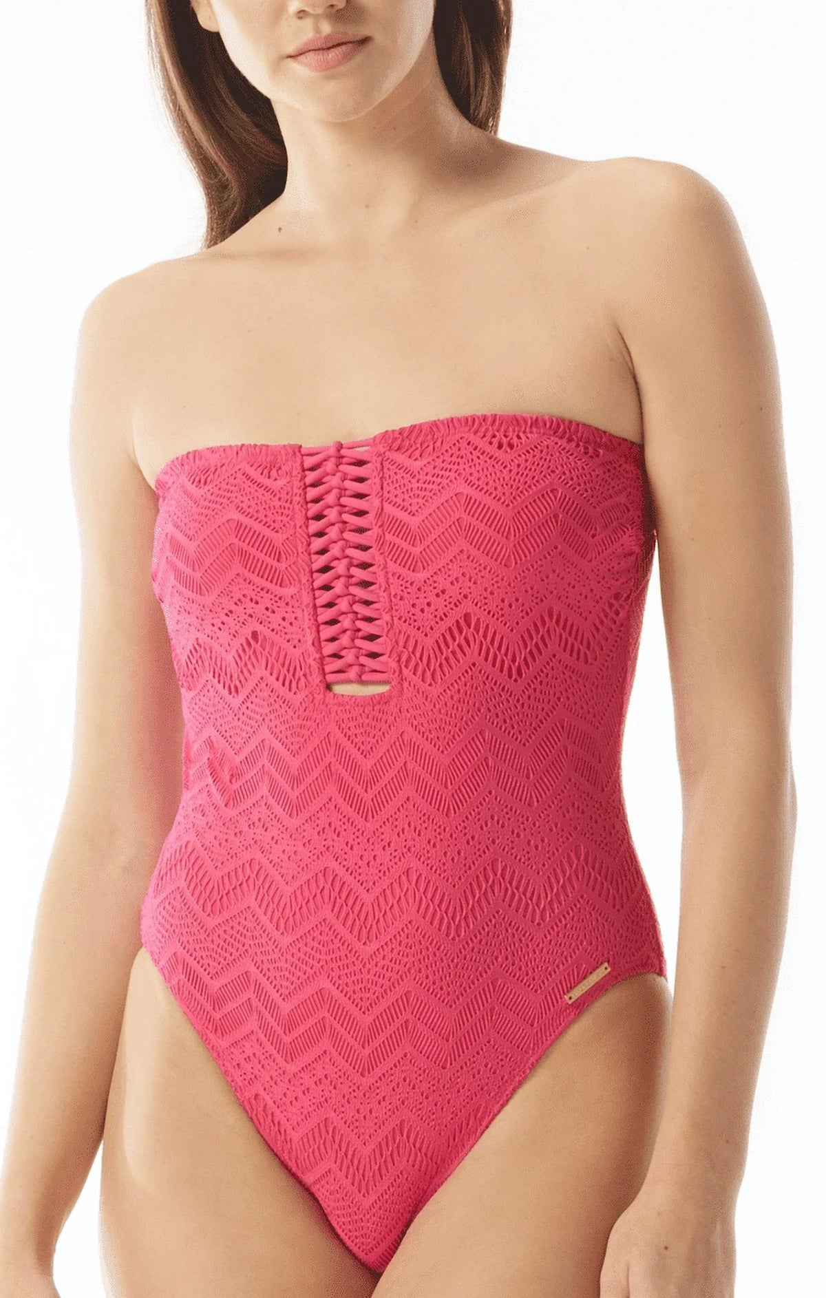 Swimsuit, One-Piece Bandeau Camuto DRAGON 6 US Vince FRUIT Crochet